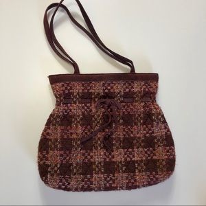 Vera Bradley Annie Burgundy  Brown Tweed Purse